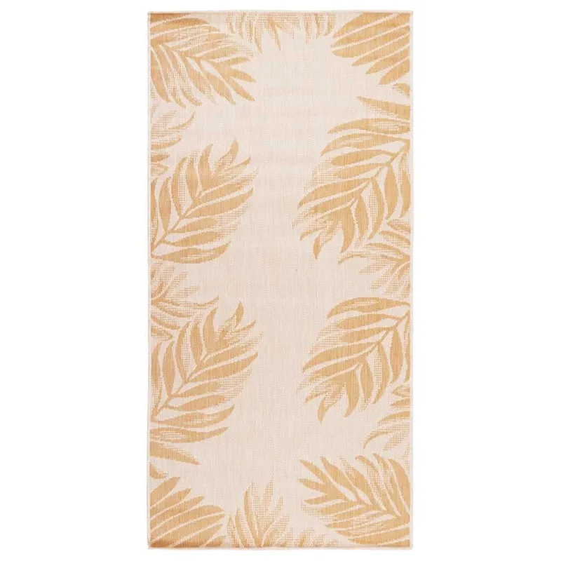Outdoor-Teppich Flachgewebe 100x200 cm Blattmuster