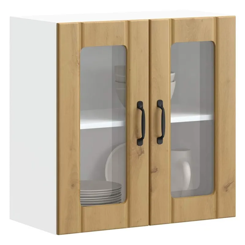 Küchen-Hängeschrank mit Glastür Lucca Artisan-Eiche derivato del legno