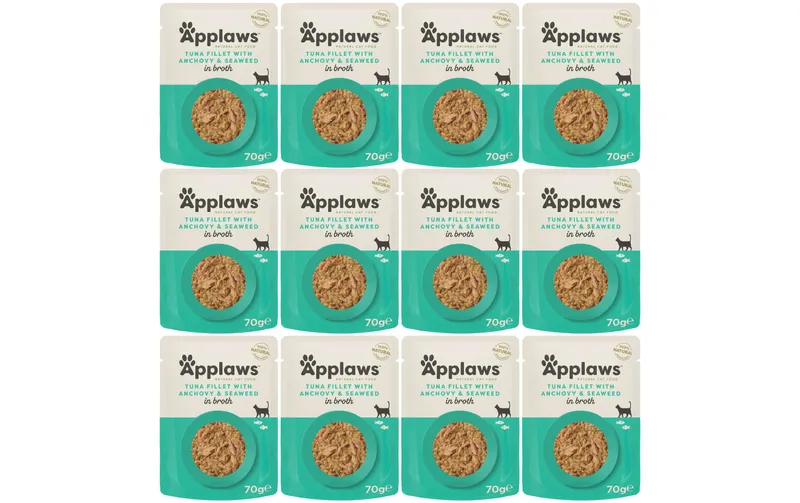 Applaws Nassfutter Pouch Thunfisch & Sardellen, 12 x 70 g