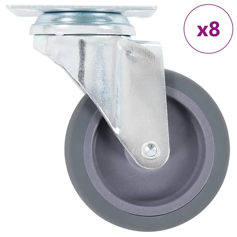 8 pcs Roulettes pivotantes 75 mm