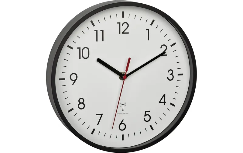 TFA Dostmann Funk-Wanduhr black
