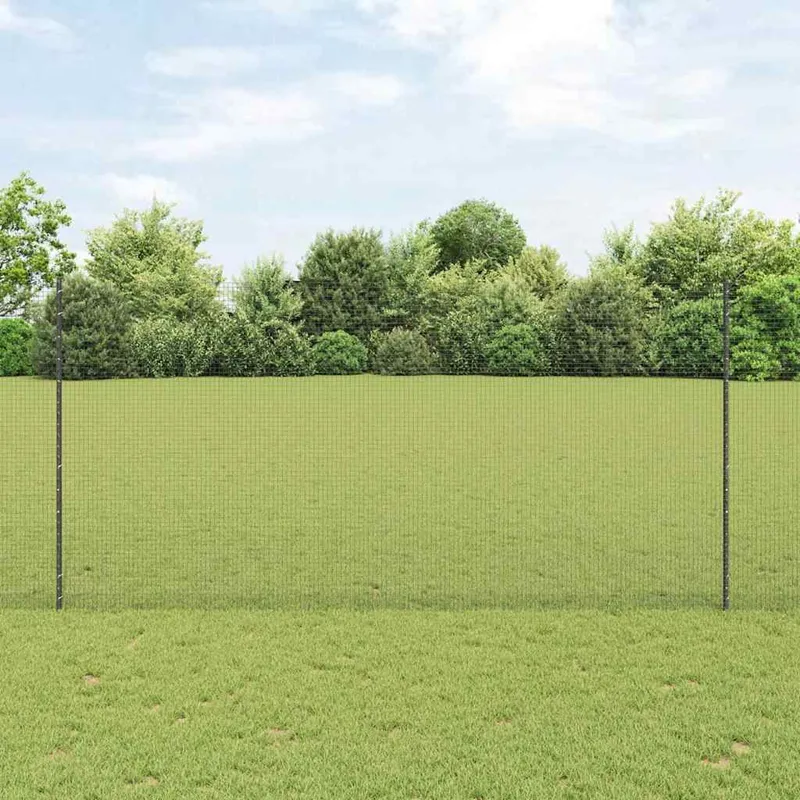 Clôture en fil soudé avec poteaux 10 x 1,5 m Acier galvanisé