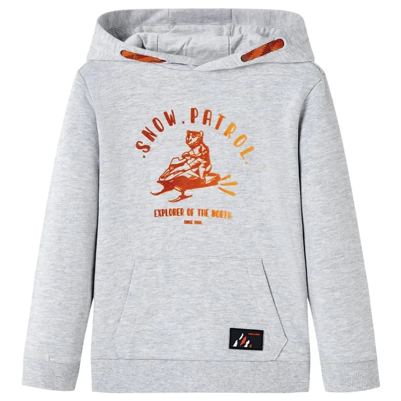 Sweatshirt à capuche pour enfants mélange gris et orange 92