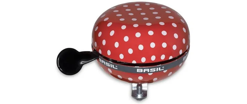 BASIL Fahrradklingel Big Bell Polkadot, rouge/blanc