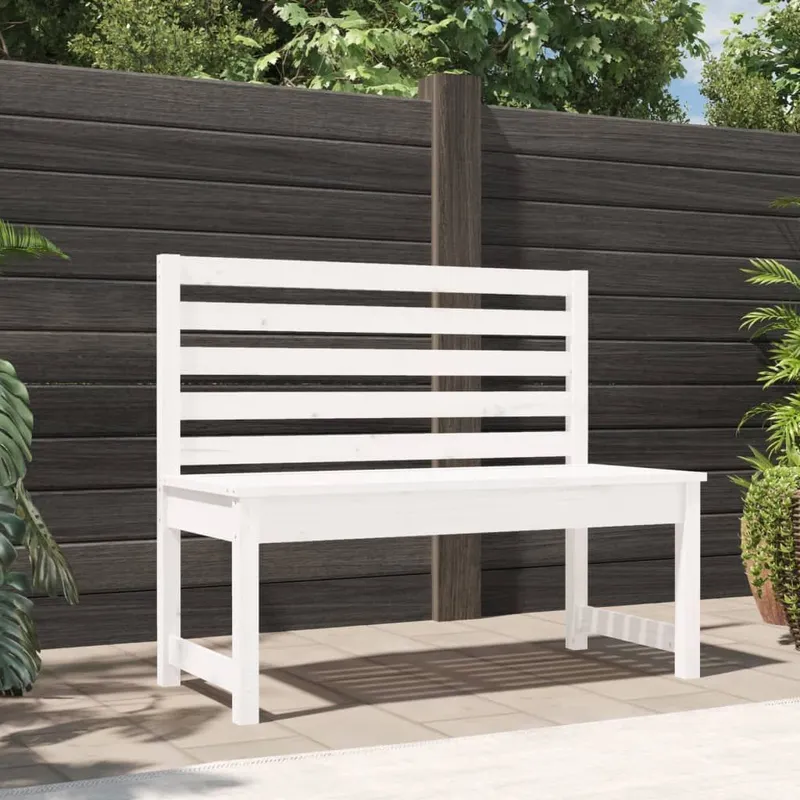 Gartenbank bianco 109 cm legno massiccio pino