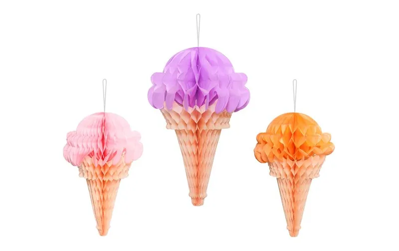 Partydeco Seidenpapier Eiscreme 3 pièces
