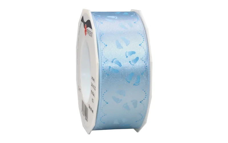Pattberg Geschenkband Baby Feet 4 cm x 20 m, Blau