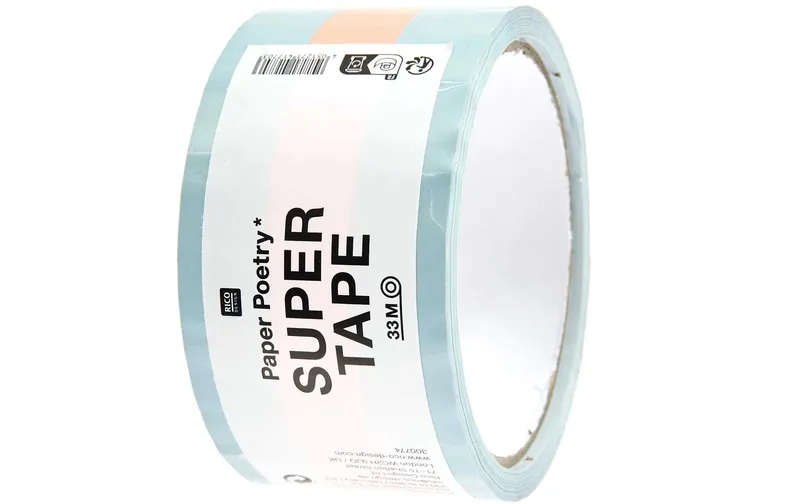 Rico Design Klebeband Paper Poetry 0.5 mm x 33 m, Neonorange/Hellblau