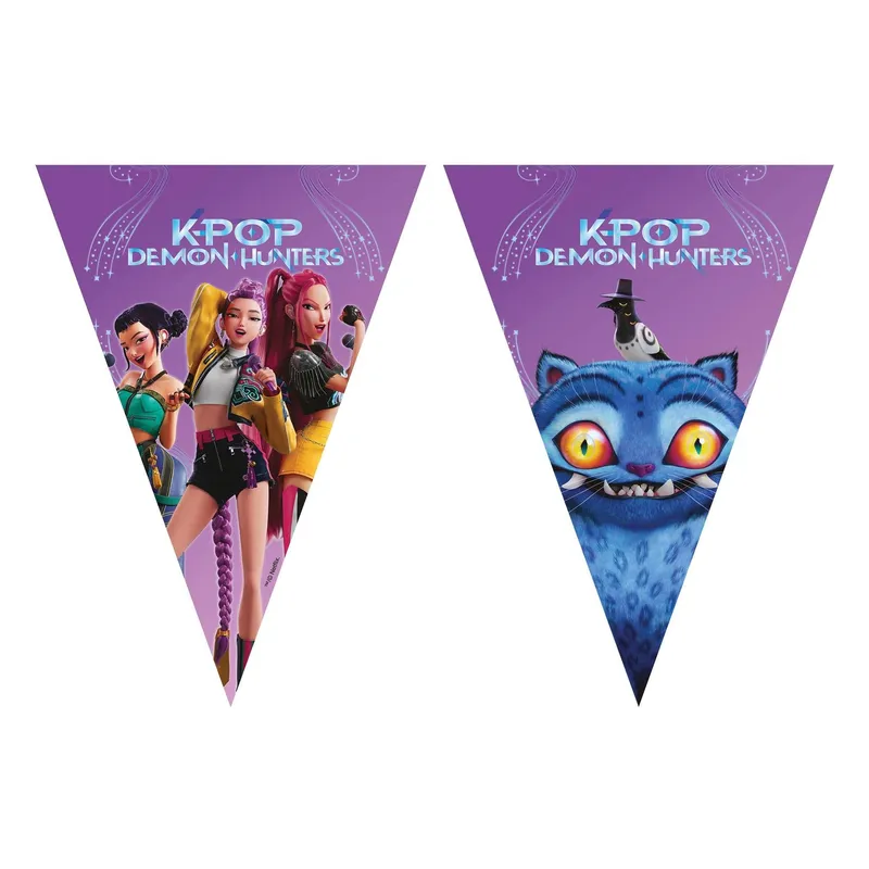 We fiesta Party Girlande Flaggen K-Pop Demon 1.8 m, multicolore