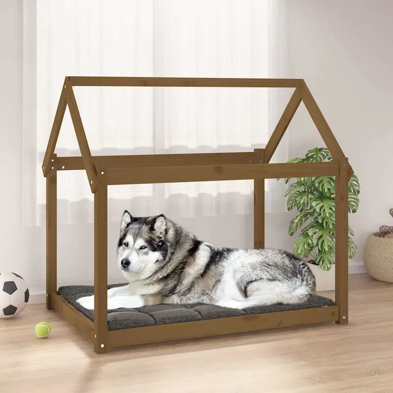 cuccia per cane Honigbraun 111x80x100 cm legno massiccio pino
