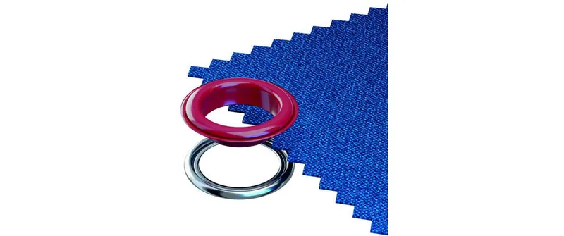 Prym Ösen mit Scheiben 20 pieces, red-Silber