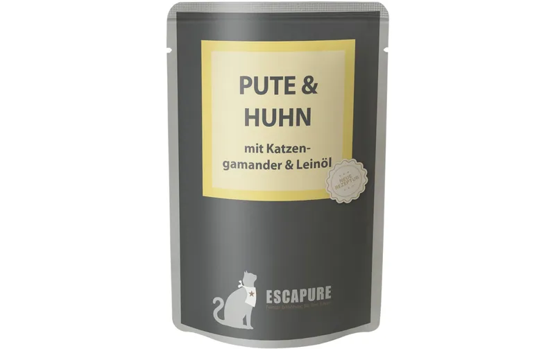 Escapure Nassfutter Pouch Pute & Huhn, 100 g