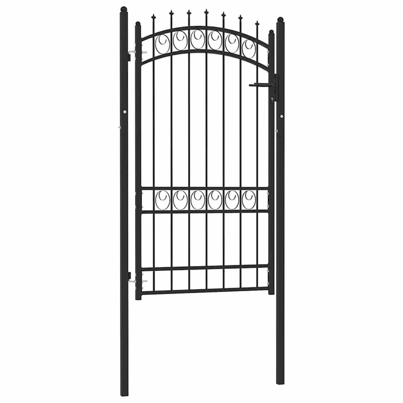 Zauntor EMMEN mit Spikes Stahl 103 x 134,5 cm nero