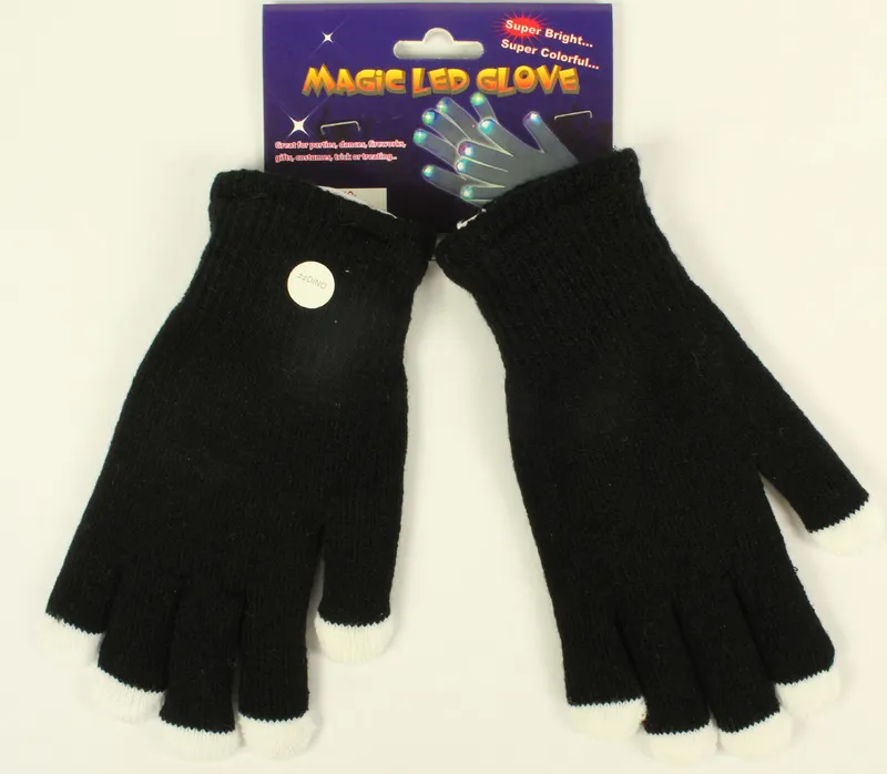 Schwarze LED Handschuhe