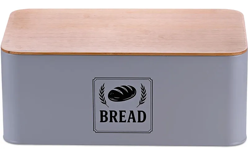 relaxdays Brotkasten Retro grigio