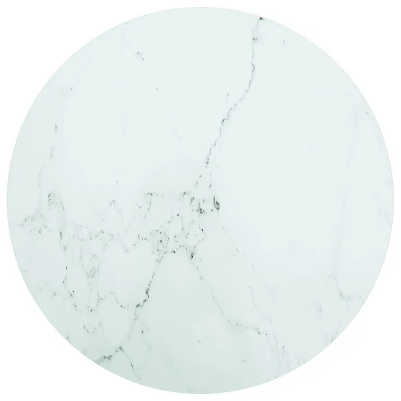 Tischplatte bianco Ø70x0,8 cm Hartglas in Marmoroptik