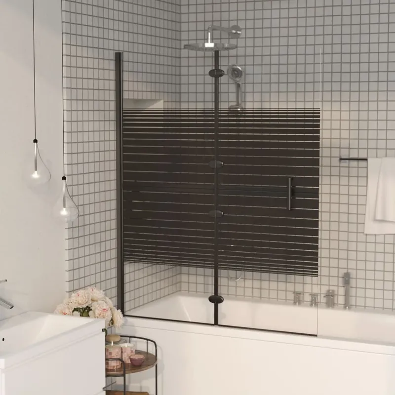 Faltbare Duschkabine ESG 120x140 cm nero