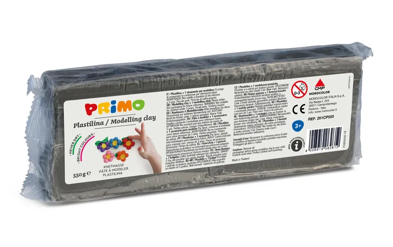 Primo Knetmasse 550 g, grigio