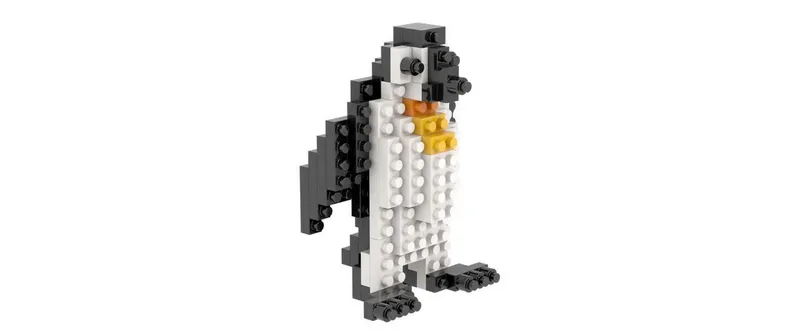 BRIXIES Bausteinmodell Pinguin aus 78 Bausteinen