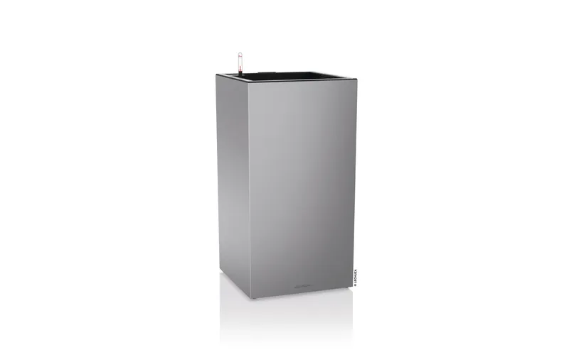 Lechuza Blumentopf Canto Premium 40 High LED, Silber, Hochglanz