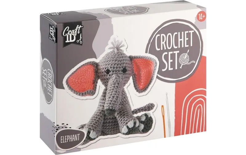Basteln Häkelset Elefant gris/Rosa