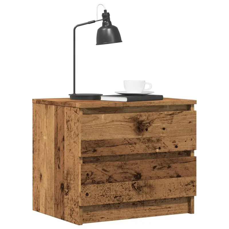 Nachttische 2 Stk. Altholz-Optik 50x40x43,5 cm derivato del legno