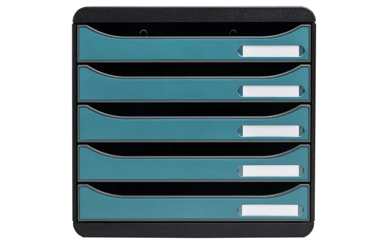 Exacompta Schubladenbox Big Box Plus Skandi, 5 Schubladen, Pazifikblau