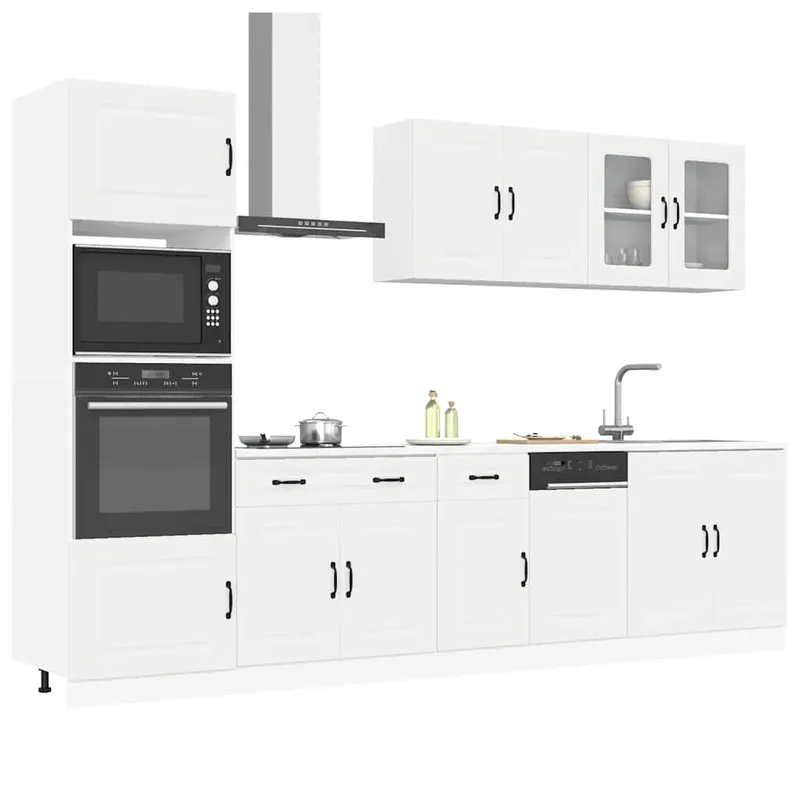 7-tlg. Küchenschrank-Set Kalmar bianco derivato del legno