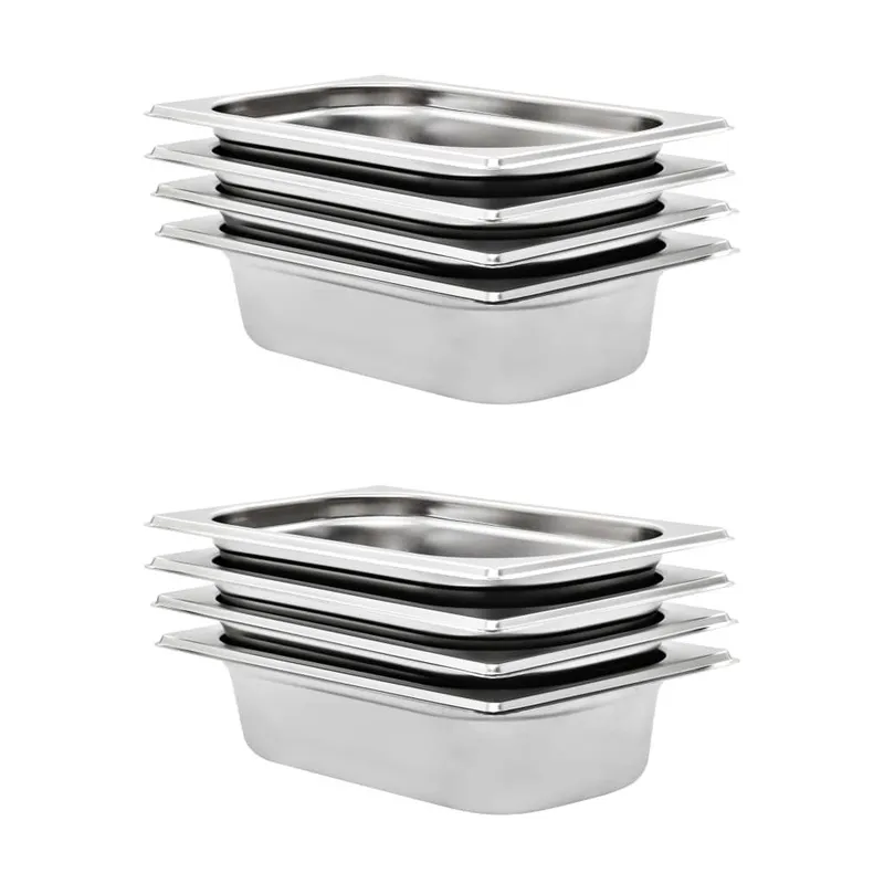 Gastronormbehälter 8 Stk. GN 1/4 65 mm Edelstahl