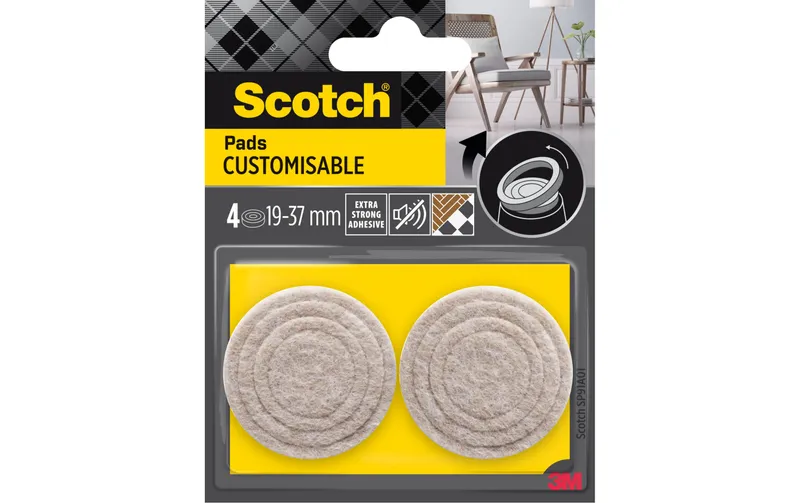 Scotch Filzgleiter Customisable, Ø 19-37 mm, Beige