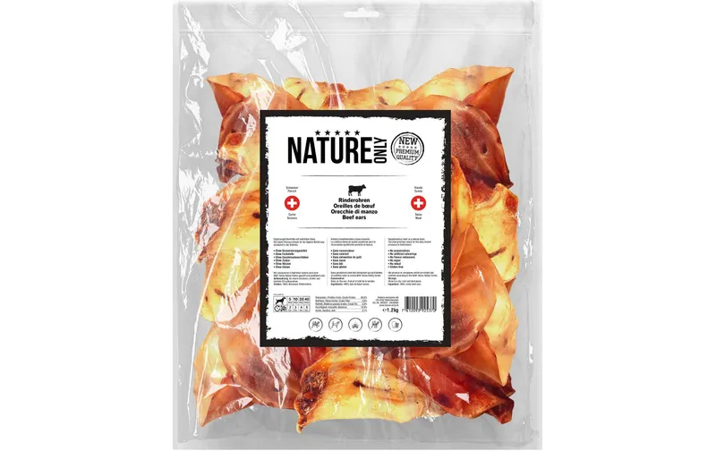 NATUREonly Kausnack Rinderohren, 1.2 kg