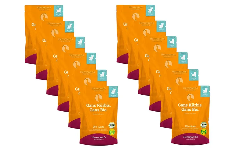 Herrmann's Bio-Nassfutter Bio Gans con Kürbis 12 x 100 g