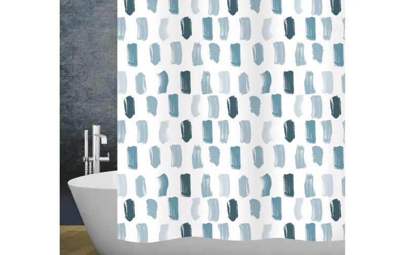 diaqua® Duschvorhang Paint Blue 180 x 200 cm, blue/white