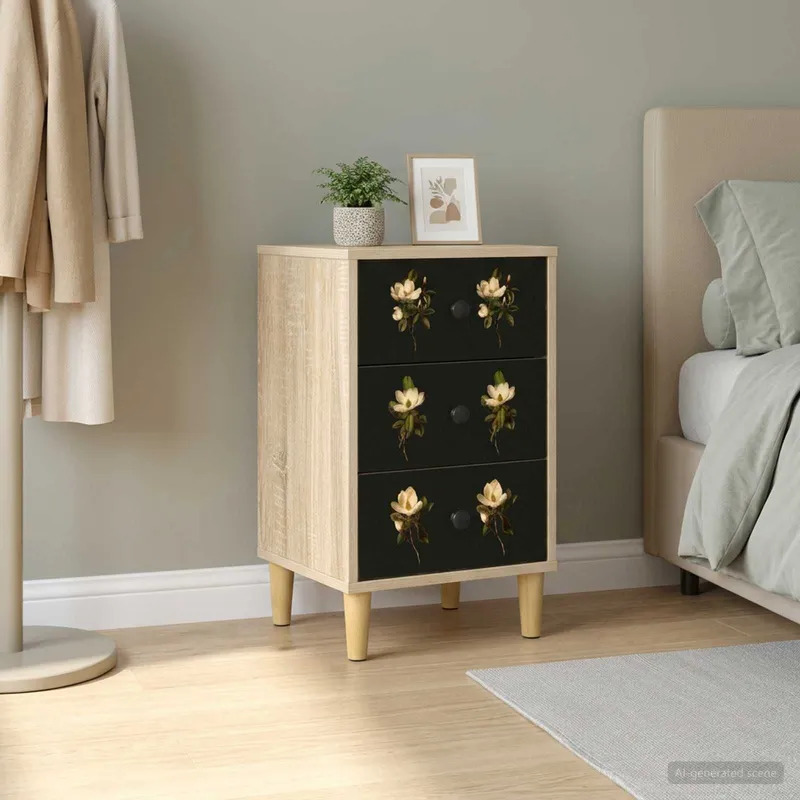Sottofoglio da letto BREMEN noce Sonoma 36 x 33 x 60 cm materiale ligné strato