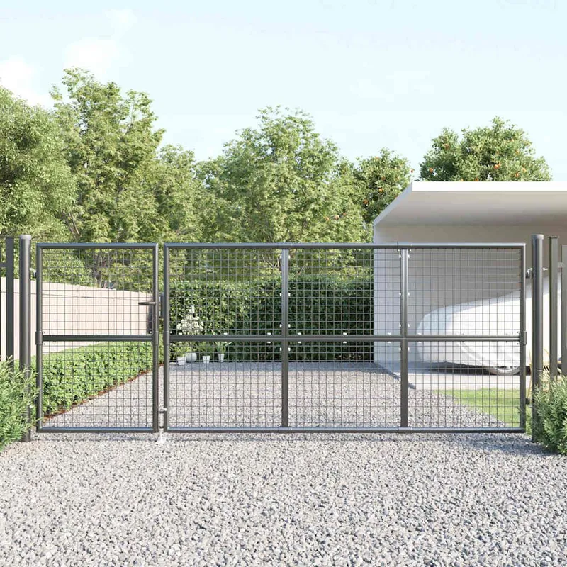 Maschen-Gartentor Anthrazit 350x125 cm Verzinkter Stahl