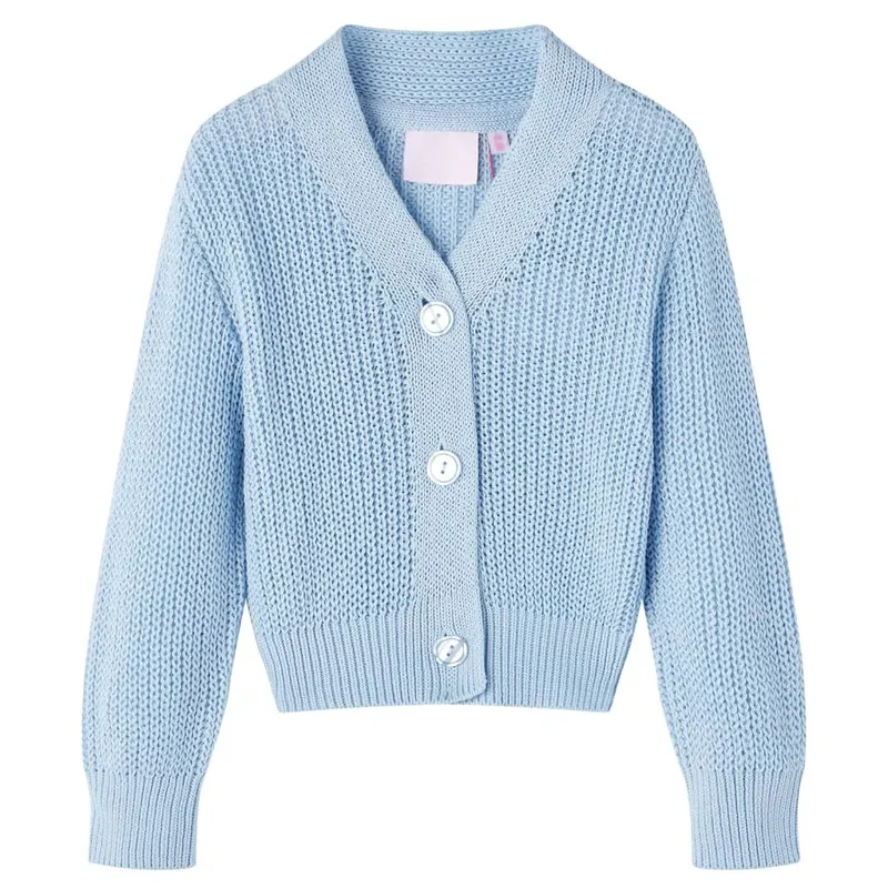 Cardigan pour enfants tricoté bleu 116