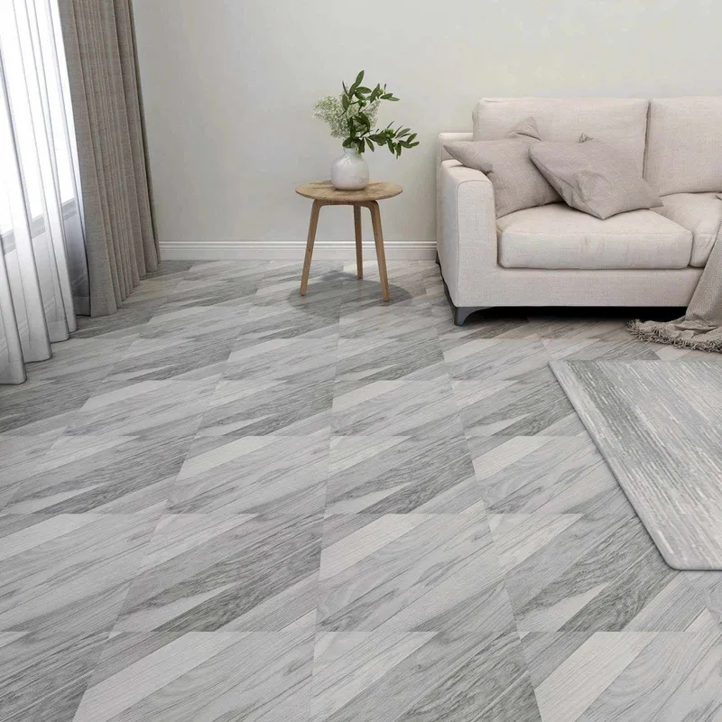 Bodenplanken Grau 5,11 m² 55 Stk. PVC