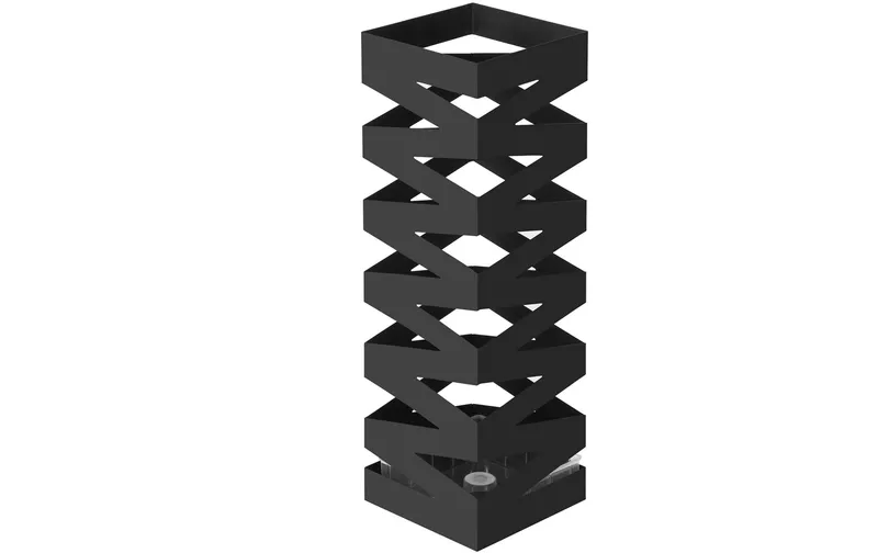 Songmics Schirmständer mit Zick-Zack Muster 49 cm, black