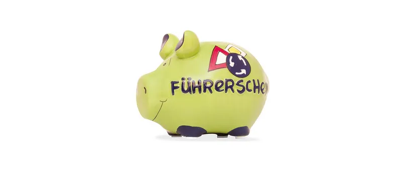 G. Wurm Spardose Führerschwein jaune