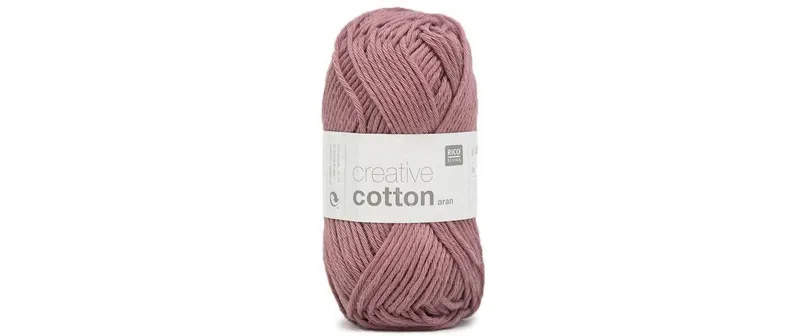 Rico Design Wolle Creative Cotton Aran 50 g, Smokey Berry