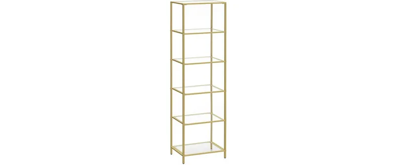 VASAGLE Regal 5 Ablagen 40 x 177.3 cm, Gold