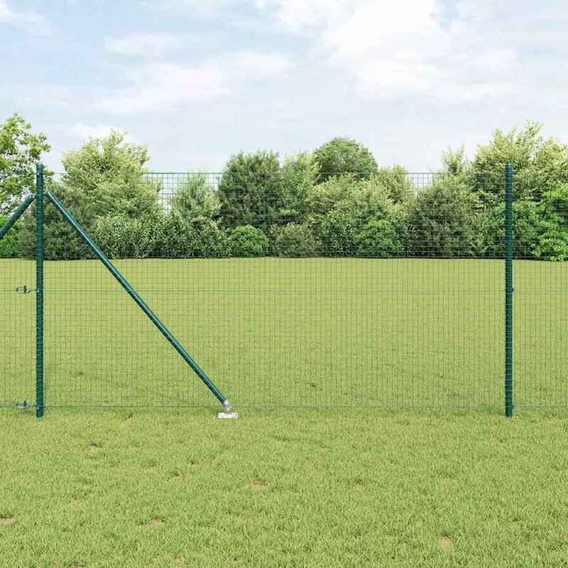 Clôture en fil soudé avec pointes 10 x 1 m Vert Maille