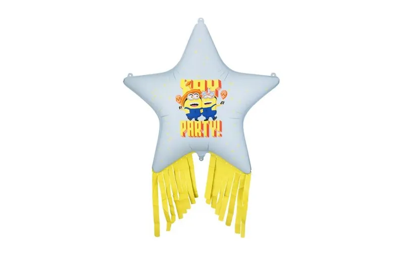 Partydeco Folienballon Stern mit Quasten Minions multicolour