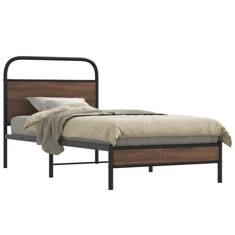 struttura letto senza materasso 107x203 cm marrone roveren-Optik