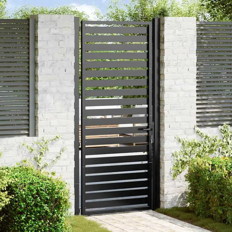 Portail de jardin verrouillable noir 100x200 cm aluminium