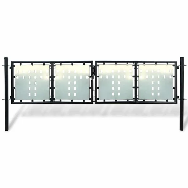 Schwarzes Einzeltor für Zäune 300 x 100 cm