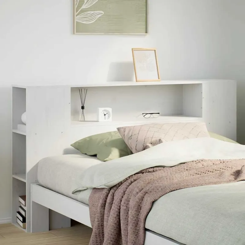 Kopfteil mit Stauraum bianco 135 cm legno massiccio pino