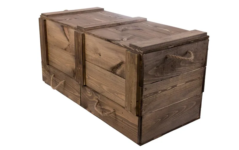 Holz Zollhaus Truhe Vintage brown, 85 x 40 cm