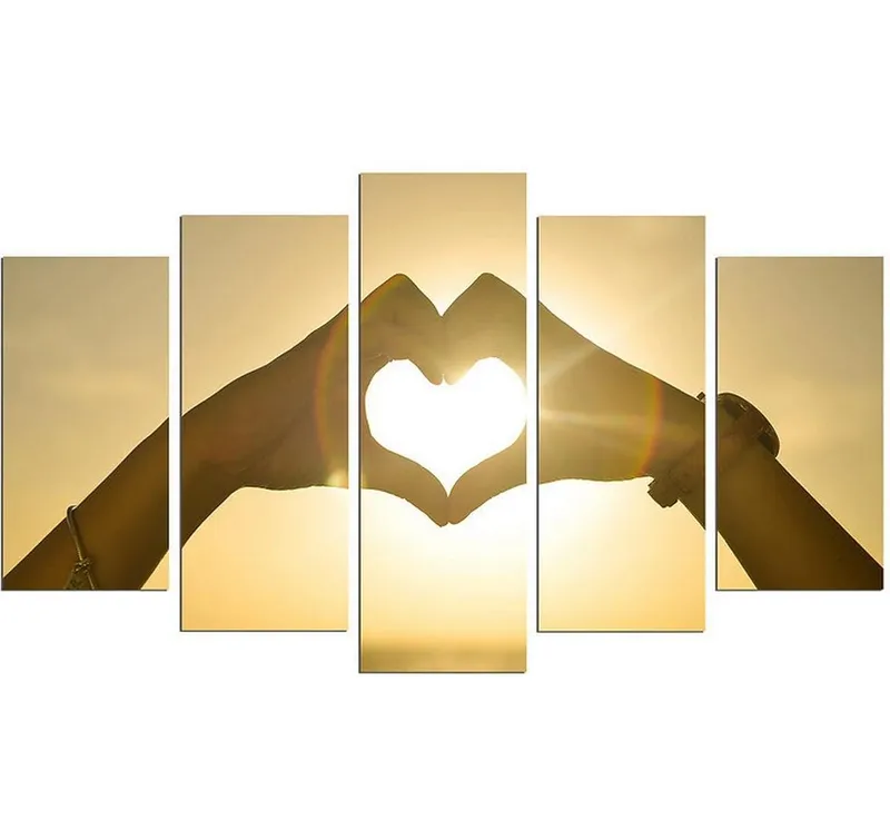 Wallxpert Bild Love 5-teilig, 110 x 60 cm