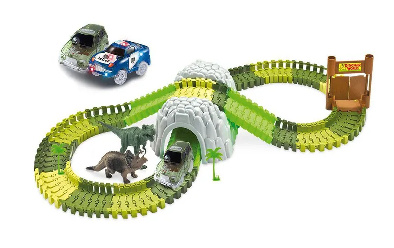 Amewi Magic Traxx Bahn Dino-Park Mega Set con Tunnel